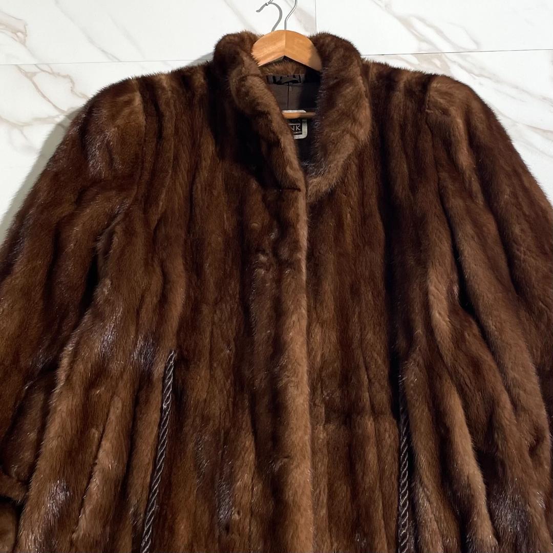 総丈90㎝ サガミンク 銀サガ MITSUKOSHI デミバフミンク コート L