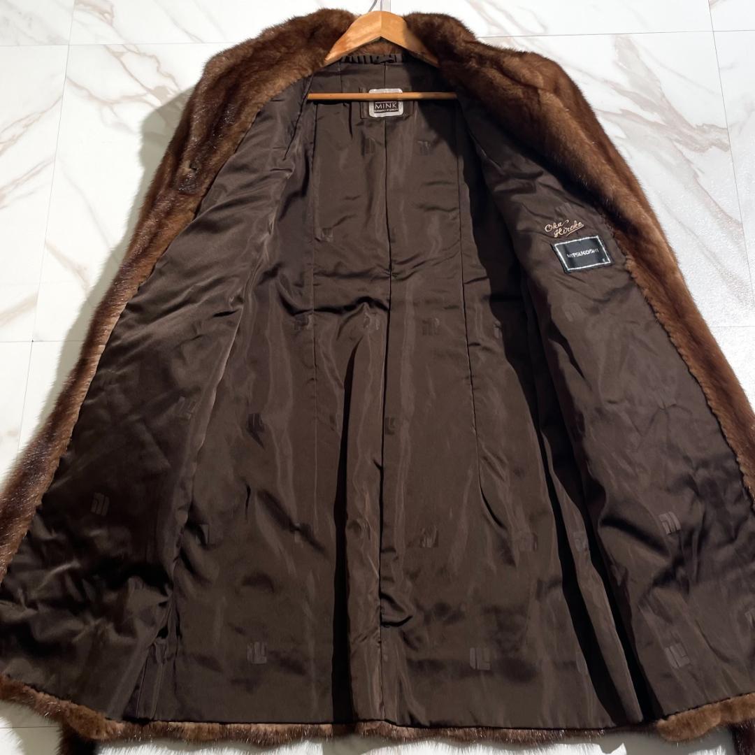 総丈90㎝ サガミンク 銀サガ MITSUKOSHI デミバフミンク コート L