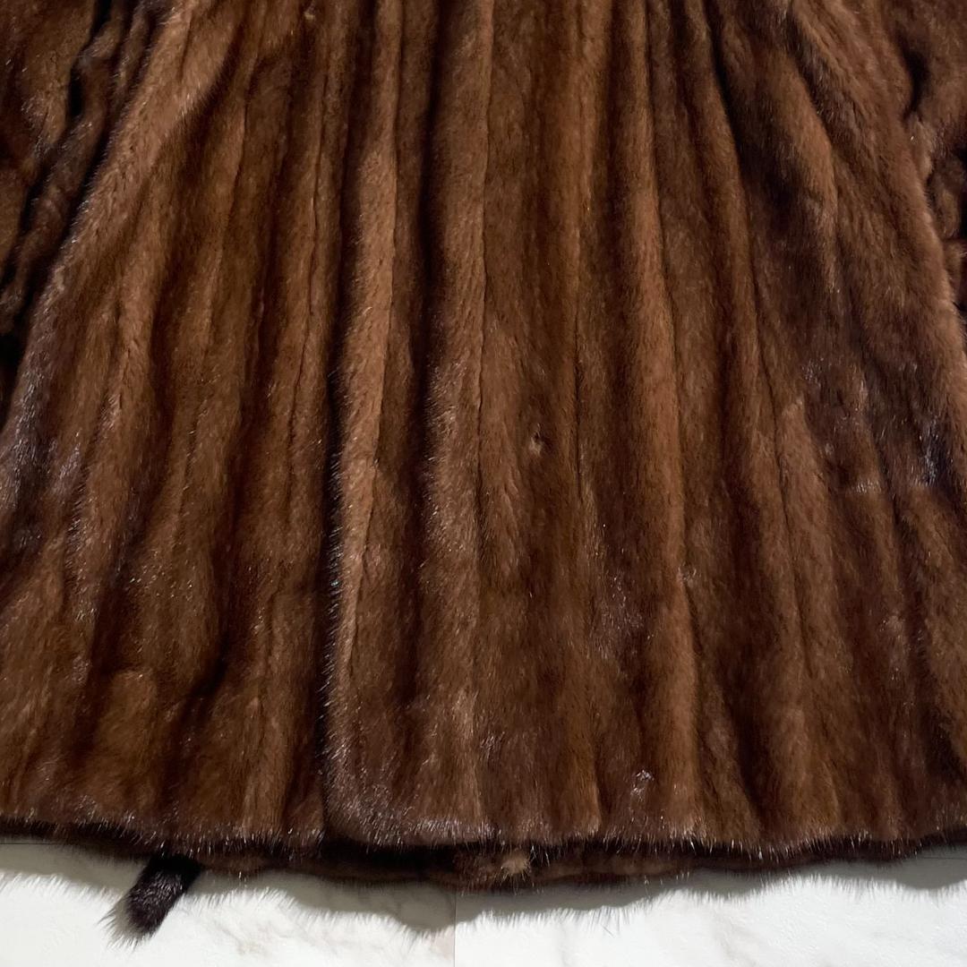 総丈90㎝ サガミンク 銀サガ MITSUKOSHI デミバフミンク コート L