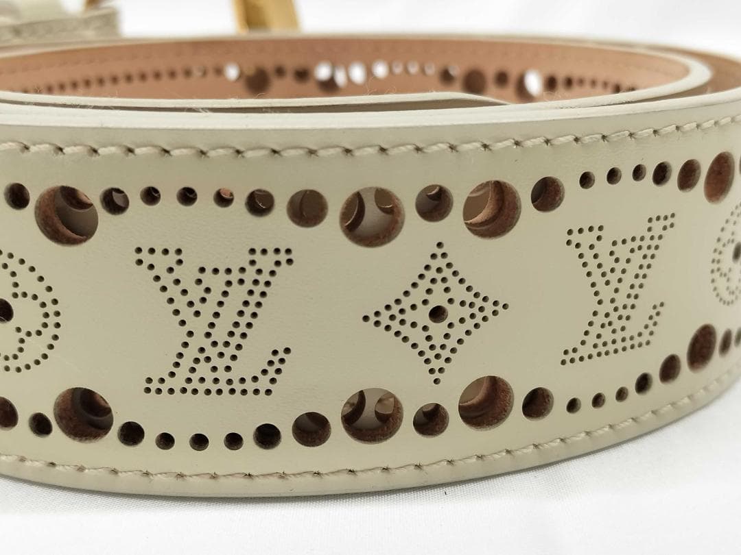 ルイヴィトン サンチュール フェニックス ベルト パンチング 90/36 白系