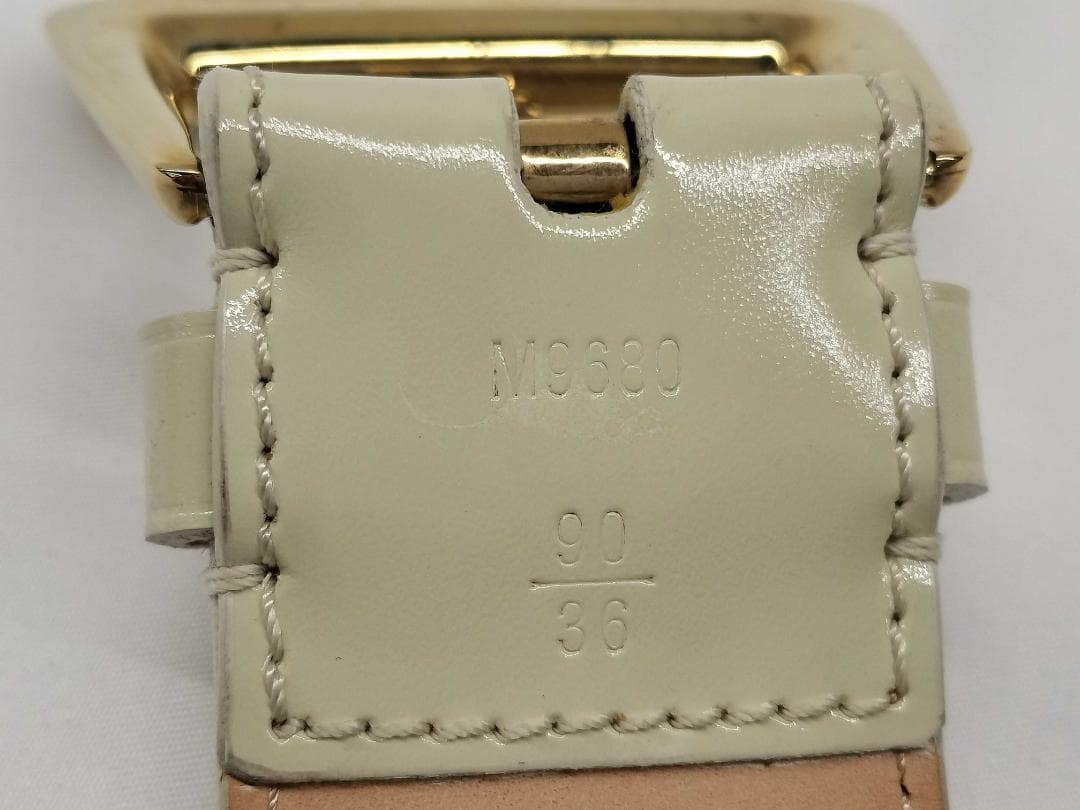 ルイヴィトン サンチュール フェニックス ベルト パンチング 90/36 白系