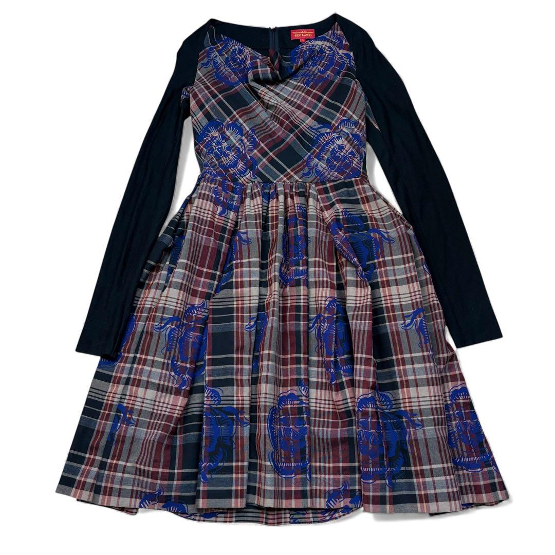 極美品 ヴィヴィアンウエストウッドレッドレーベル ニット切り替え ワンピース