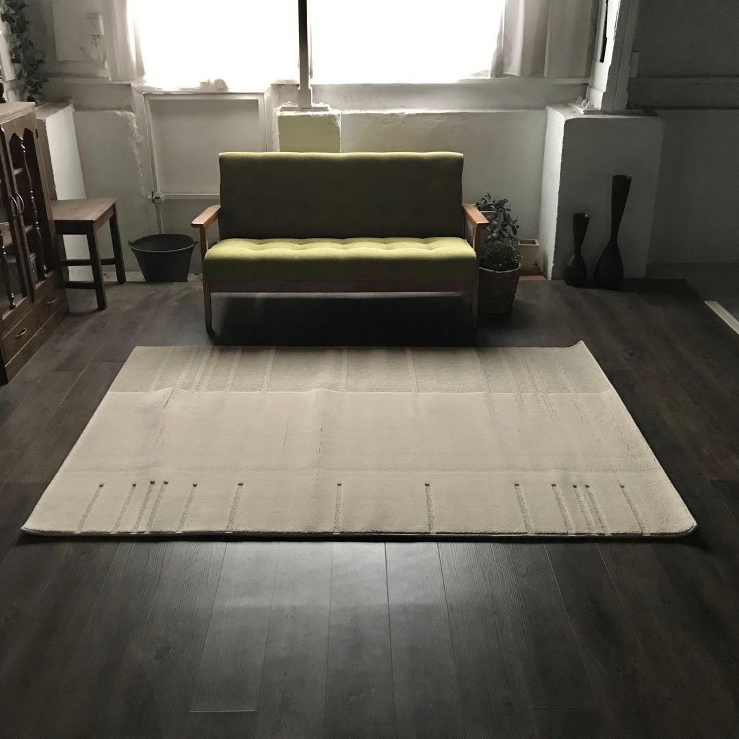 Kw M ラグ ラグマット カーペット 絨毯134×199cm ベージュ