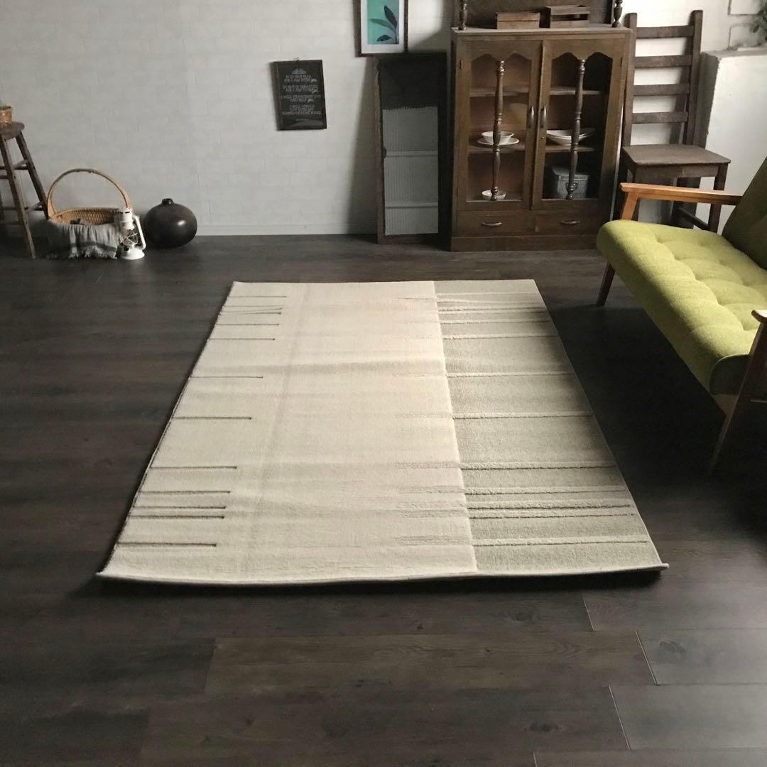 Kw M ラグ ラグマット カーペット 絨毯134×199cm ベージュ