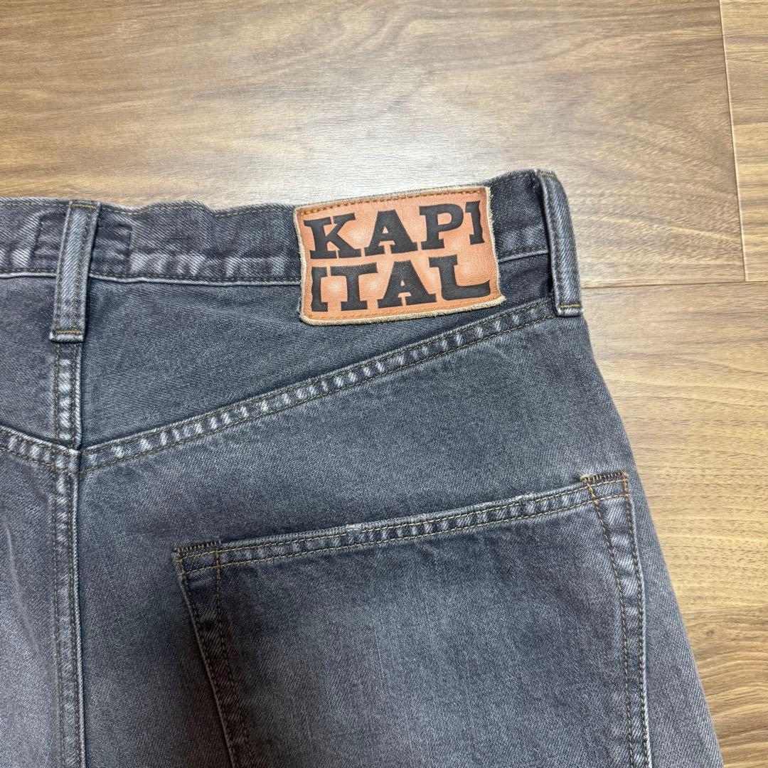 kapital bone 14oz ブラックデニム 5P ショートパンツ　34