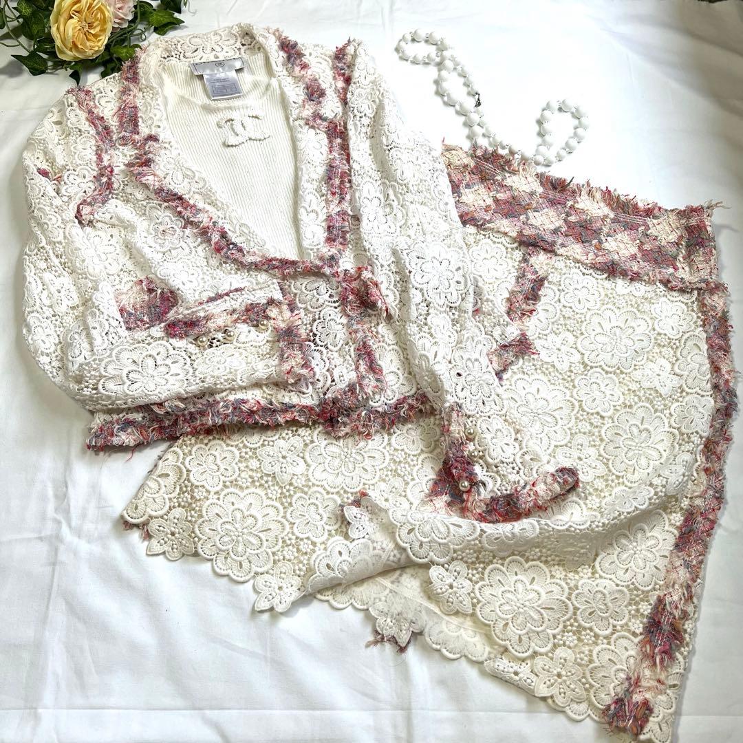 【美品✨】CHANELシャネル★レース★ジャケット＆スカート★セットアップ36