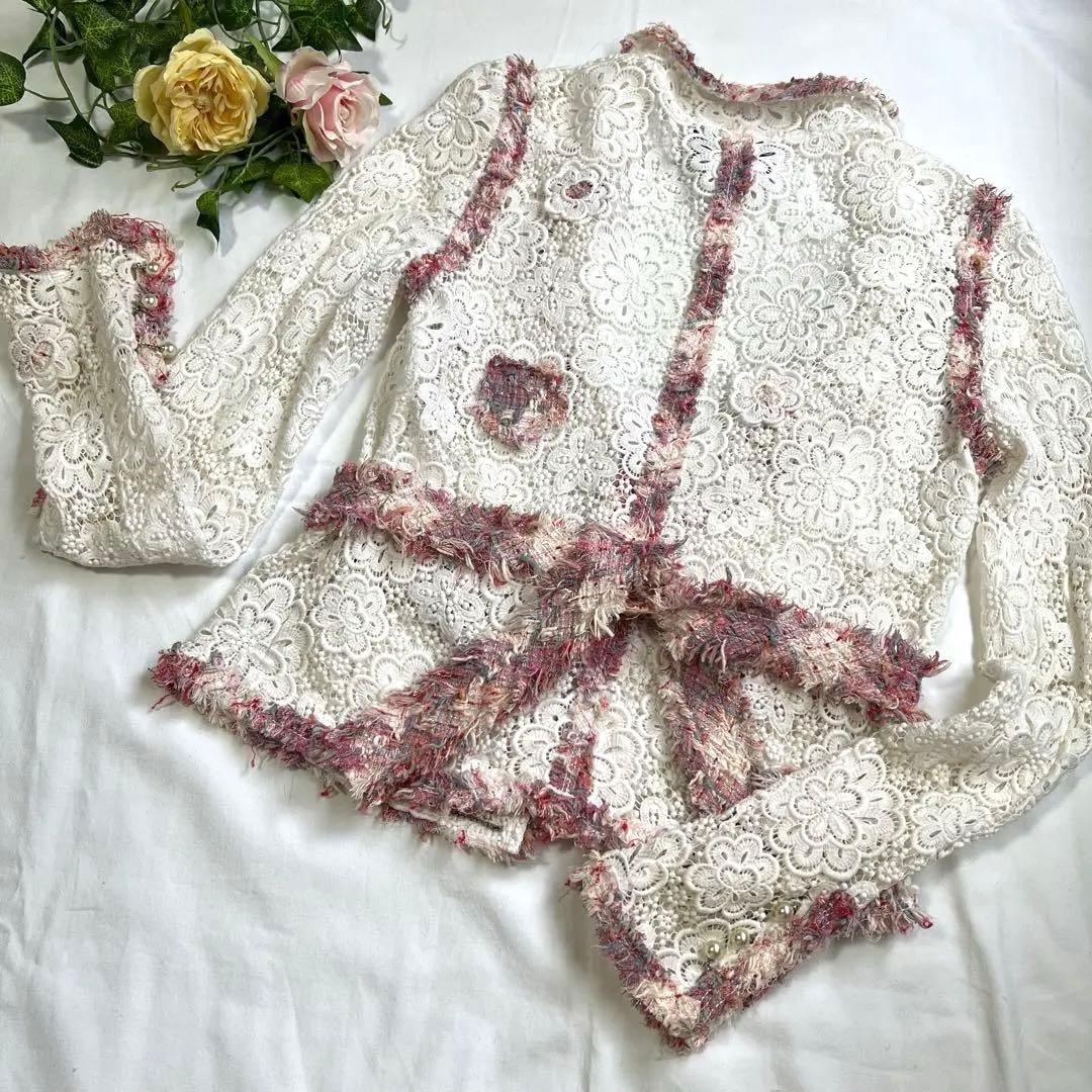 【美品✨】CHANELシャネル★レース★ジャケット＆スカート★セットアップ36