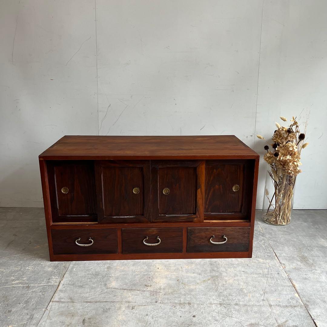 アンティーク チェスト 箪笥 ローボード テレビ台 無垢材 昭和レトロ z534