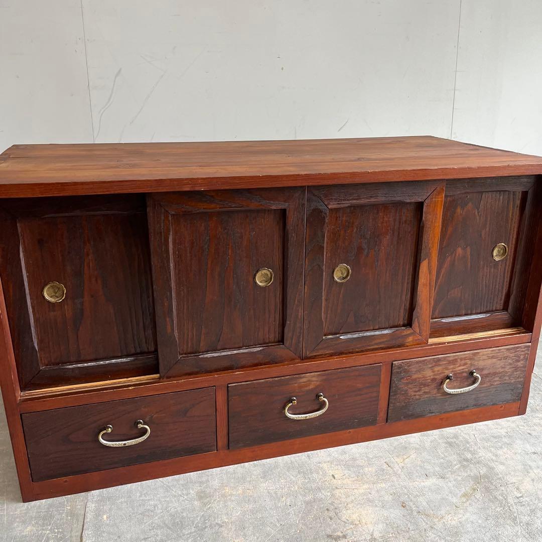 アンティーク チェスト 箪笥 ローボード テレビ台 無垢材 昭和レトロ z534