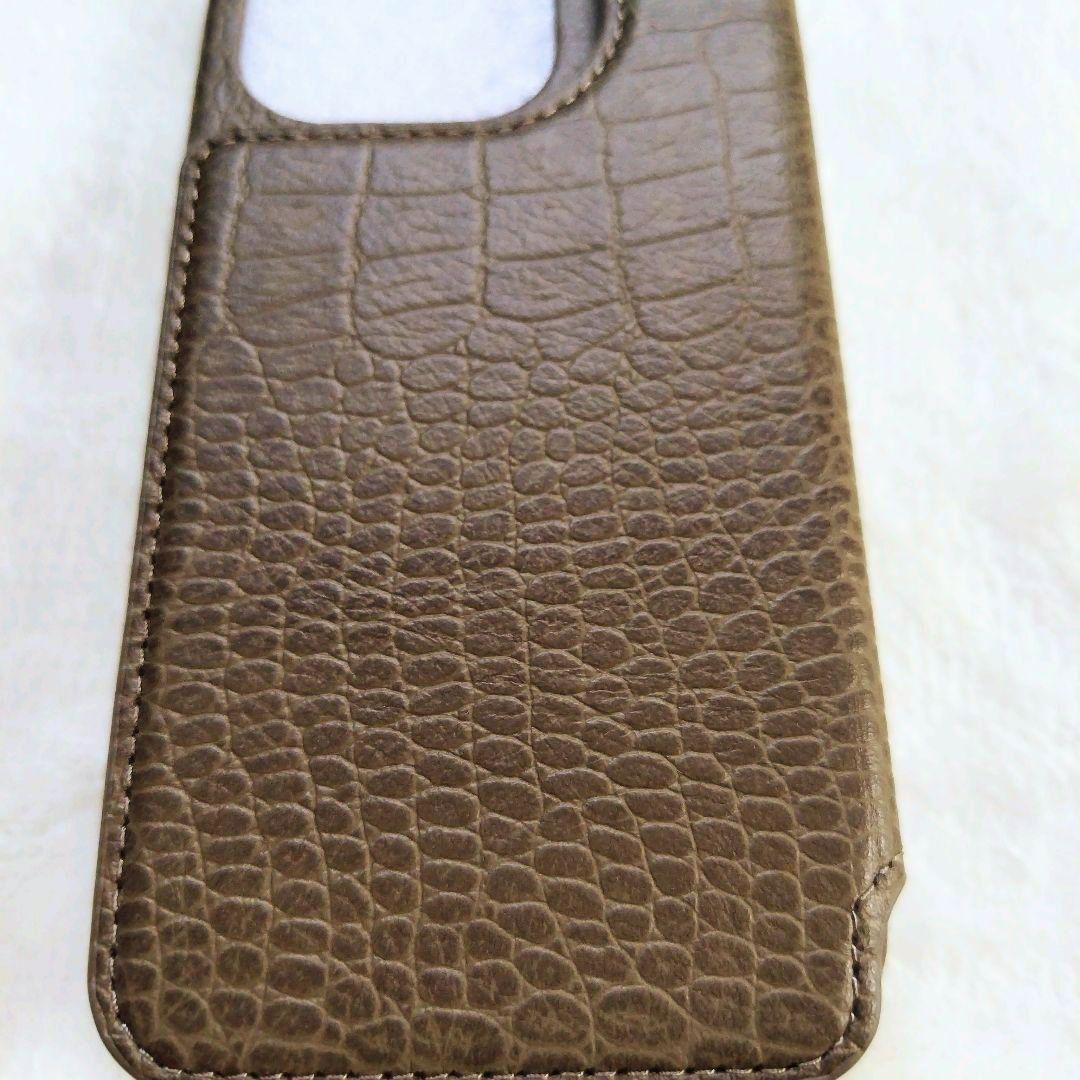 デミウ ポシェ FLAT レザー クロコ エトープ iPhone14＆ストラップ