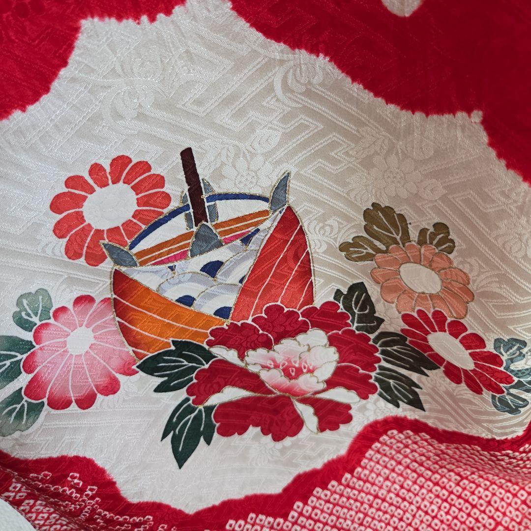 1-2　　正絹　女の子お祝い着物　産着　七五三　絞り