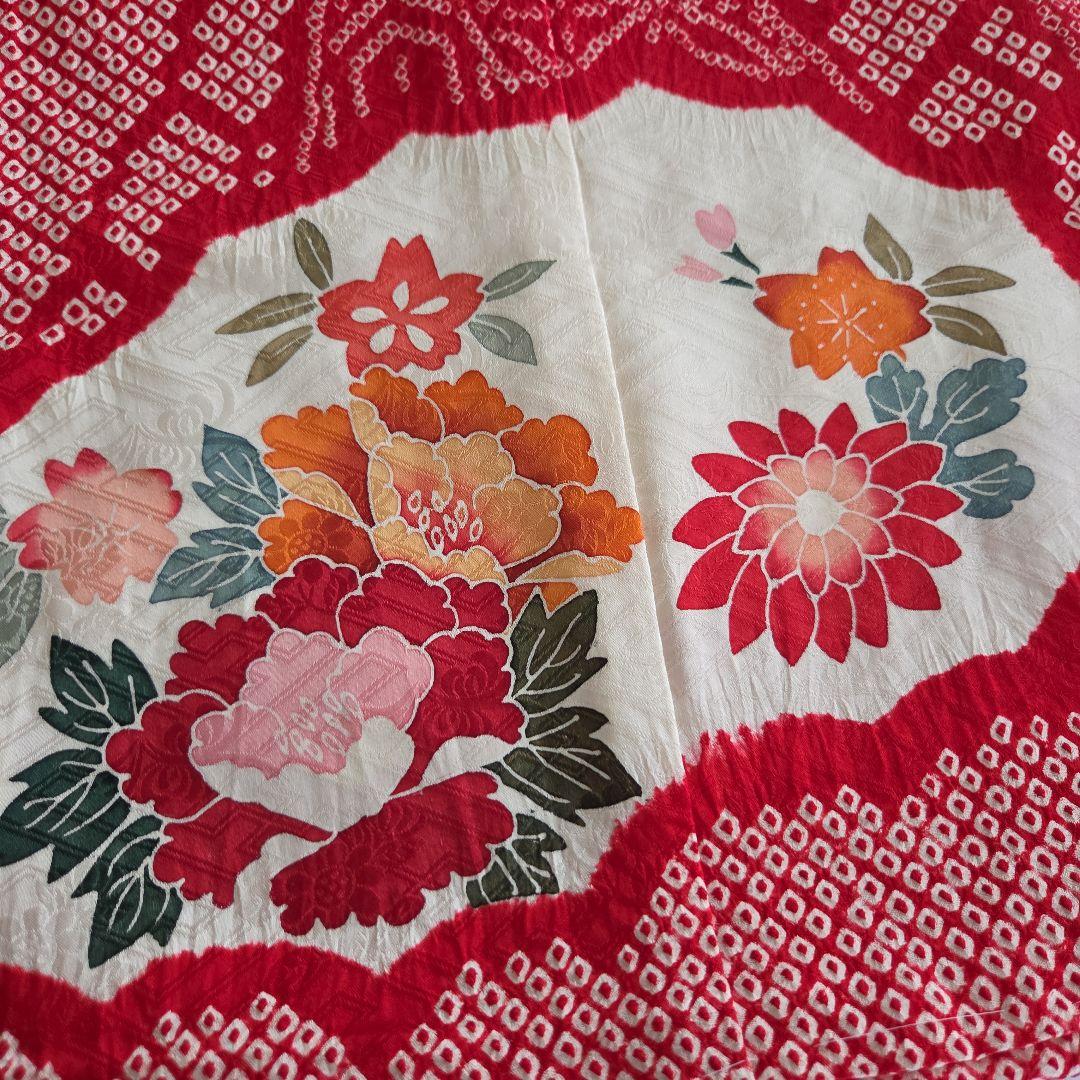 1-2　　正絹　女の子お祝い着物　産着　七五三　絞り