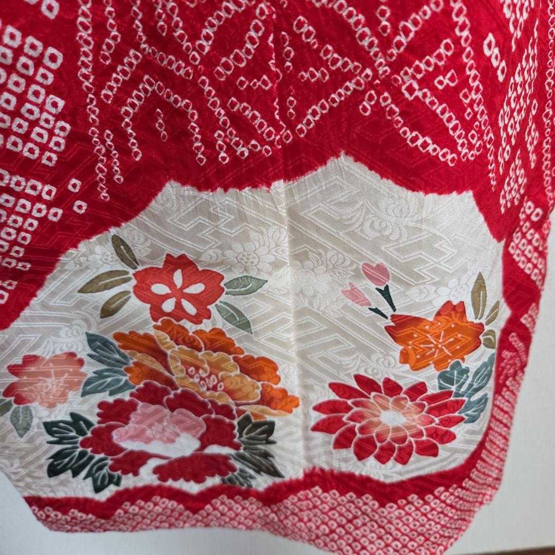 1-2　　正絹　女の子お祝い着物　産着　七五三　絞り