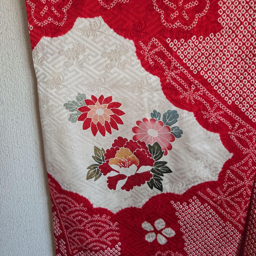 1-2　　正絹　女の子お祝い着物　産着　七五三　絞り