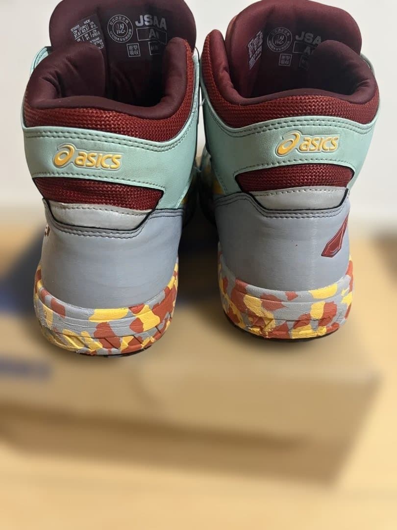 asics 安全靴 ミントグリーン/バーガンディ