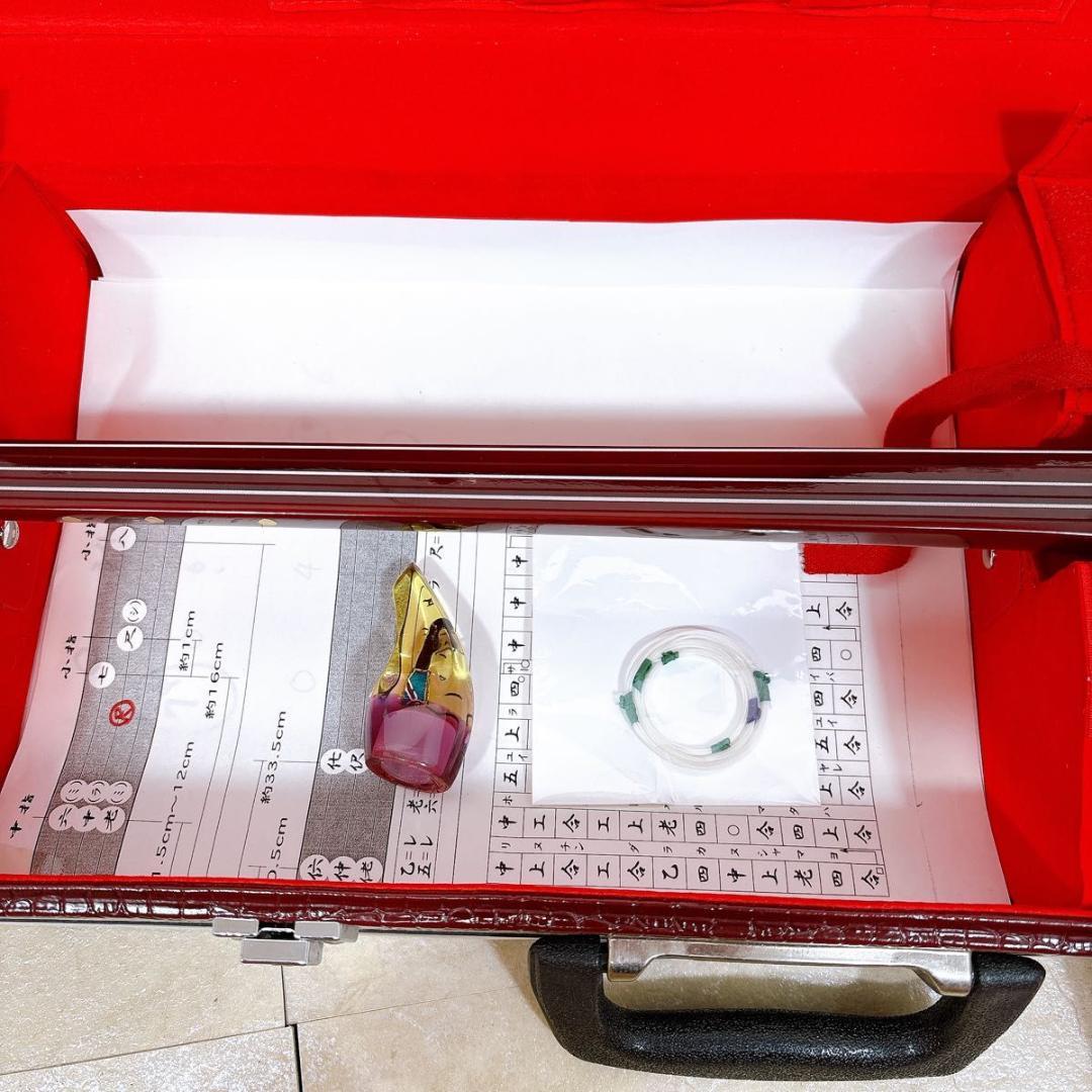 沖縄　三線 本蛇革 ケース付き 初心者 入門 蛇皮 本革