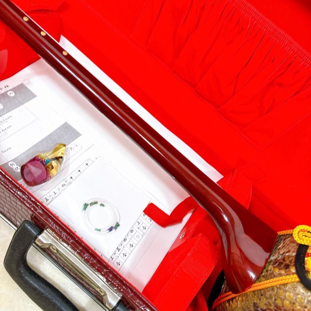 沖縄　三線 本蛇革 ケース付き 初心者 入門 蛇皮 本革