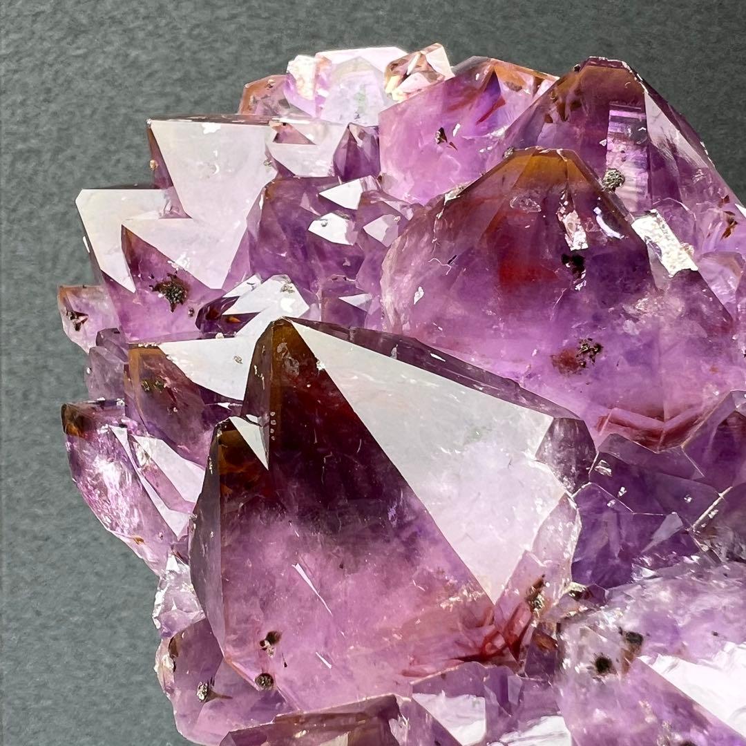 ✳️超希少‼️紫水晶とレッドの煌めき✨レッドファントム アメジストクラスター 天然石