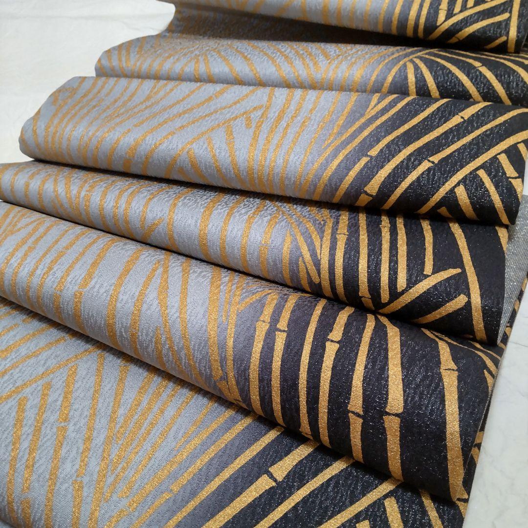 正絹　金彩竹柄　袋帯（４８８）