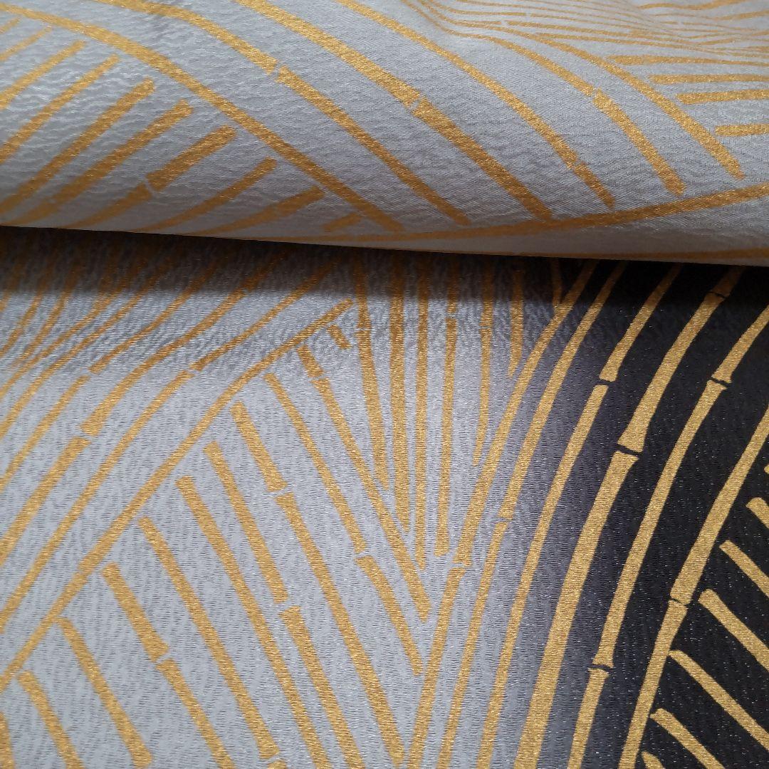 正絹　金彩竹柄　袋帯（４８８）