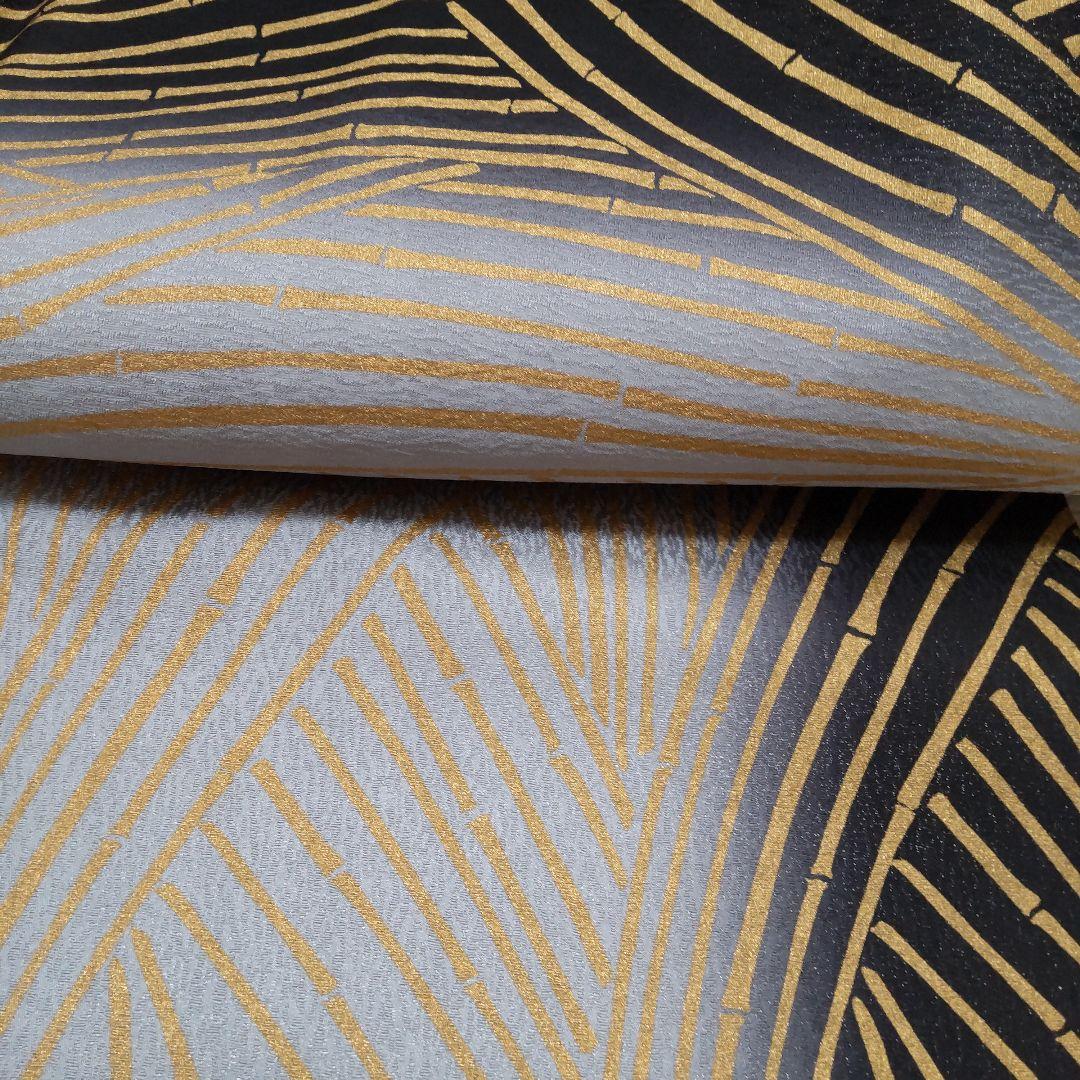 正絹　金彩竹柄　袋帯（４８８）