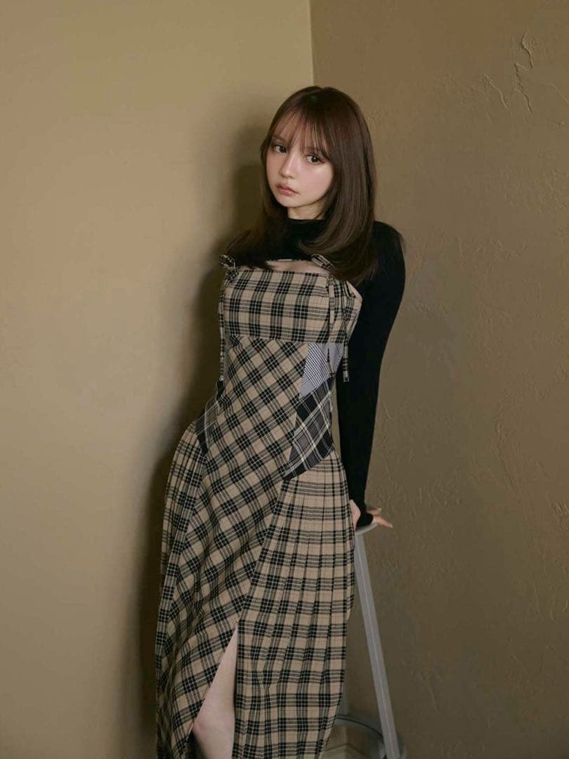 ANDMARY Nadia check long dress 「正規品」