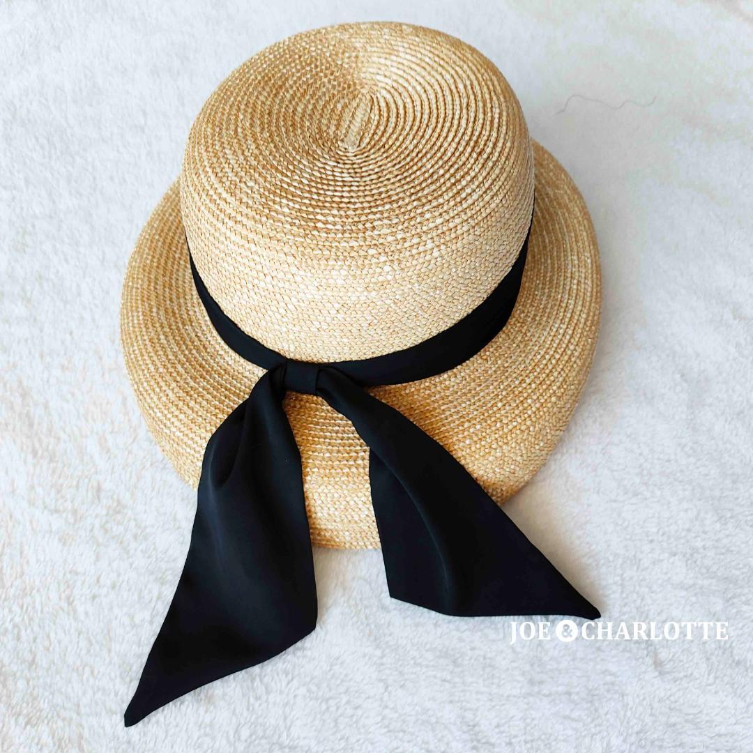 【黒】Chapeau d' O シャポードオー カサブランカ 麦わら帽子