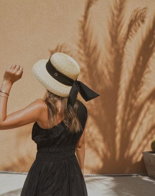 【黒】Chapeau d' O シャポードオー カサブランカ 麦わら帽子