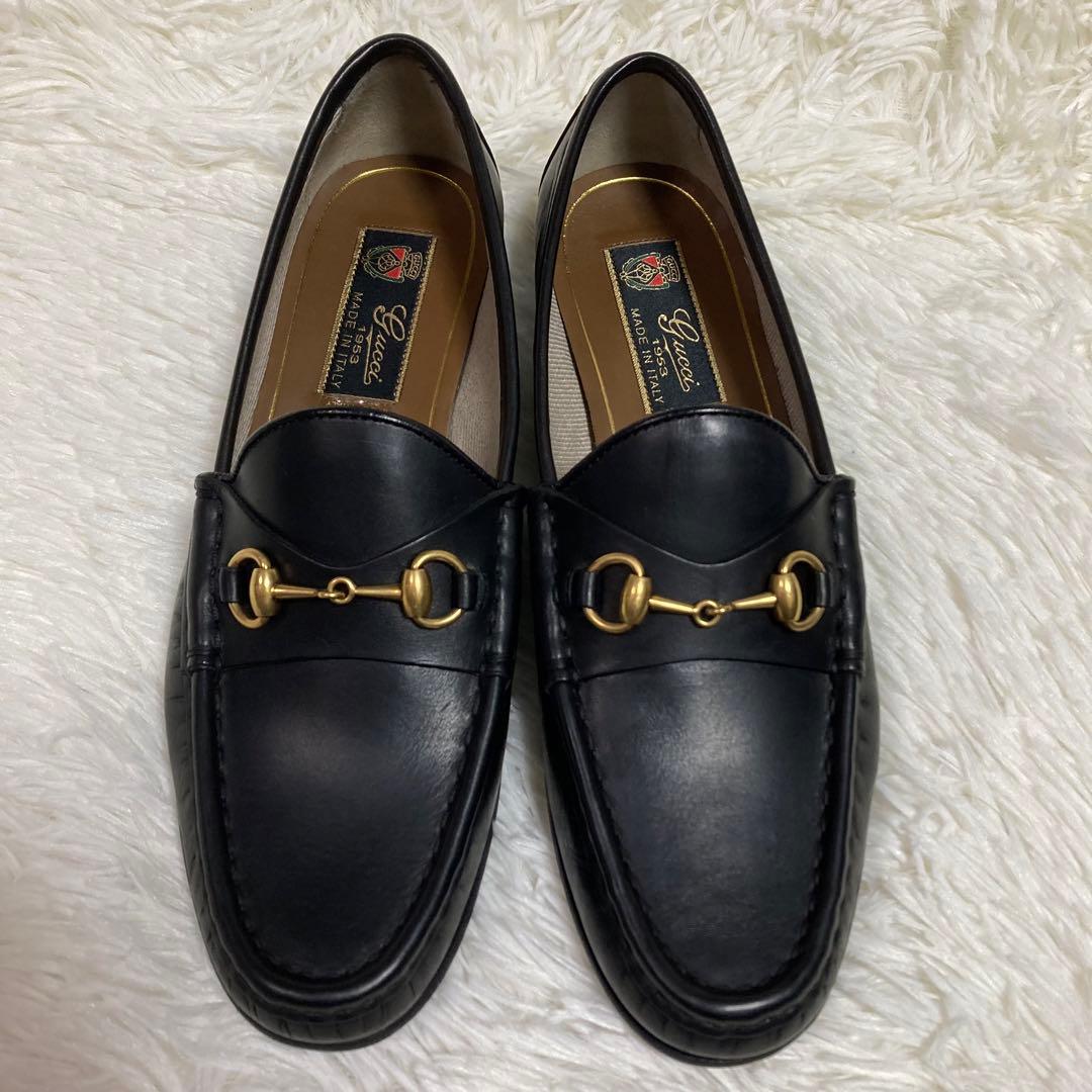 GUCCI グッチ　ゴールド ホースビット36  ローファー 1953 ブラック