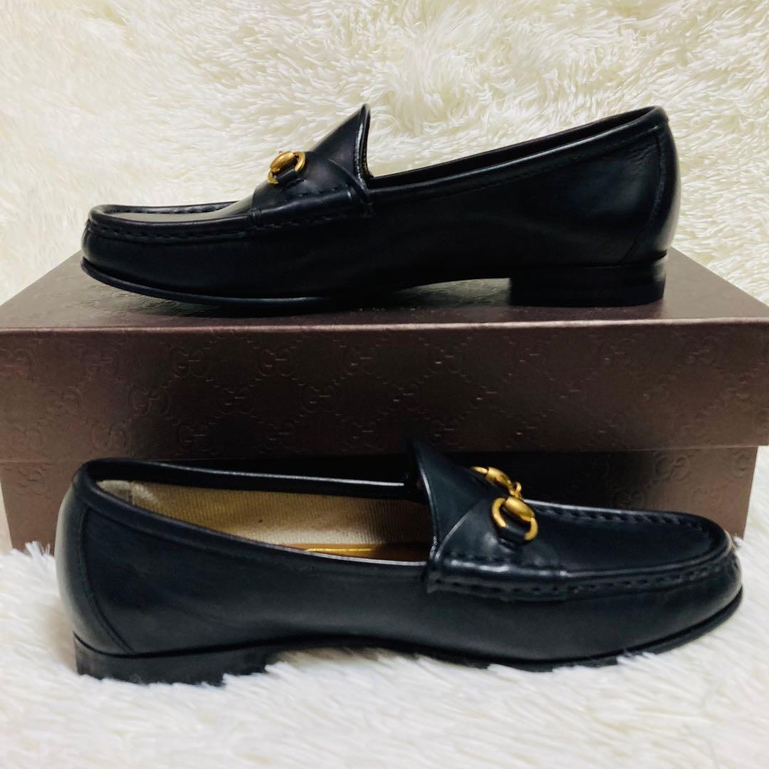 GUCCI グッチ　ゴールド ホースビット36  ローファー 1953 ブラック