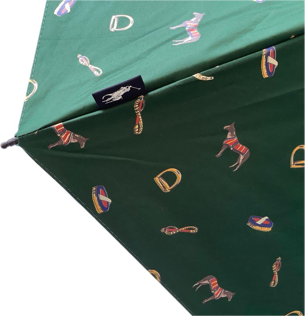 新品★ポロラルフローレン★馬具柄 晴雨兼用折りたたみ傘 日傘 男女兼用★グリーン