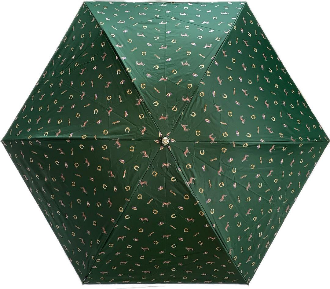 新品★ポロラルフローレン★馬具柄 晴雨兼用折りたたみ傘 日傘 男女兼用★グリーン