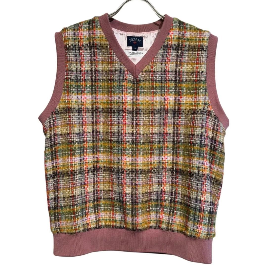 NOAH ノア Dream Tweed Vest ピンク S 24ss