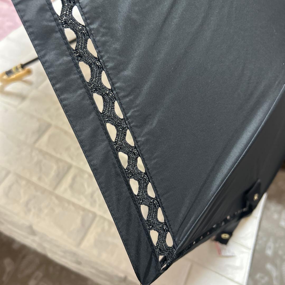 新品ビューランス　晴雨兼用　日傘　一級遮光サマーシールド　軽コンパクト傘楽折り黒