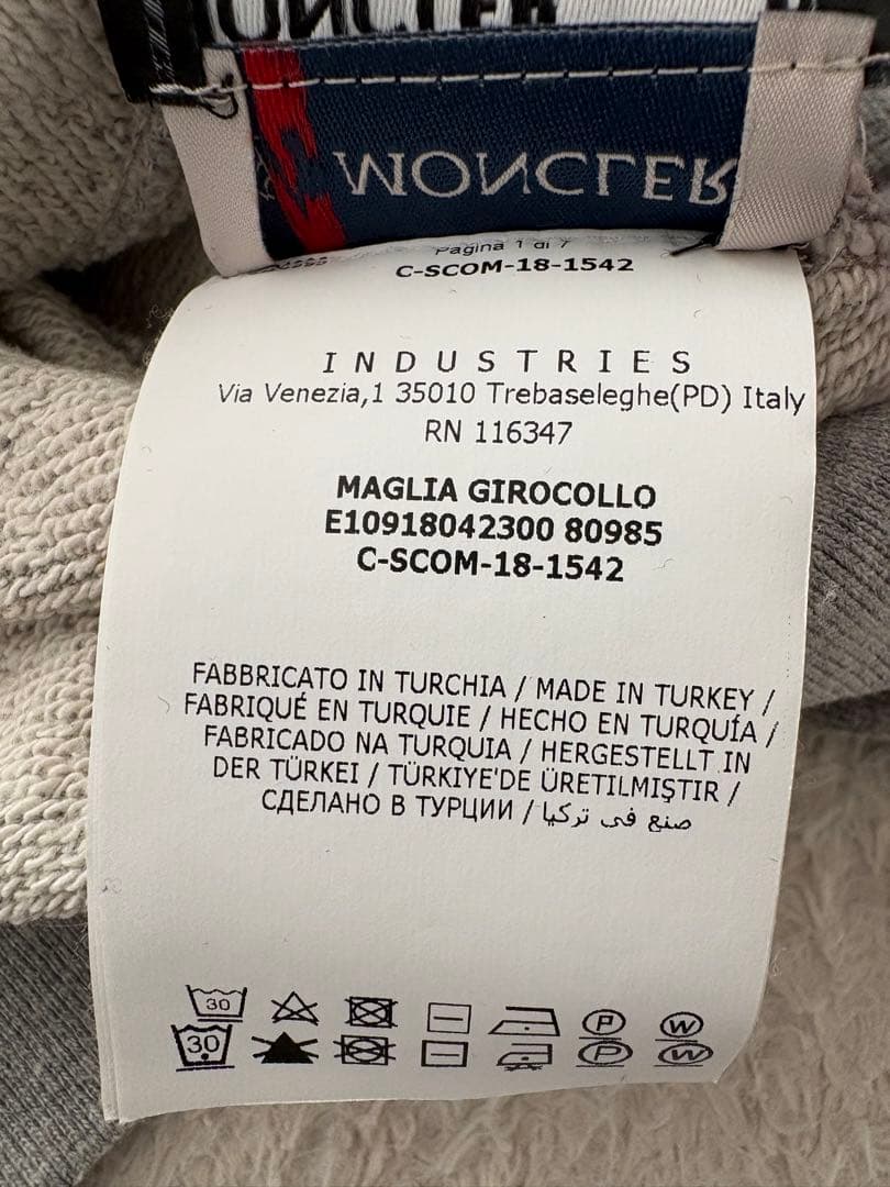 MONCLER グレー クルーネック スウェット M