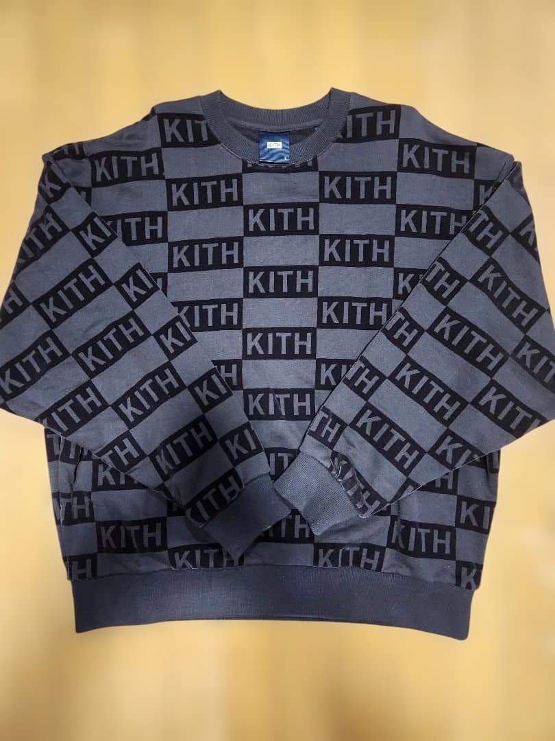 未使用　KITH フロックドモノグラムネルソンクルーネックトレーナー