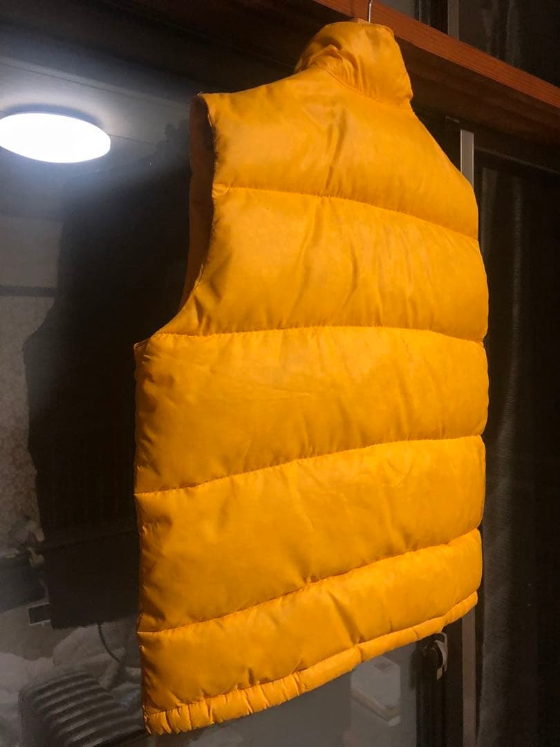 70S 80S　NORTH FACE　茶タグ　ダウンベスト　イエロー　ビンテージ