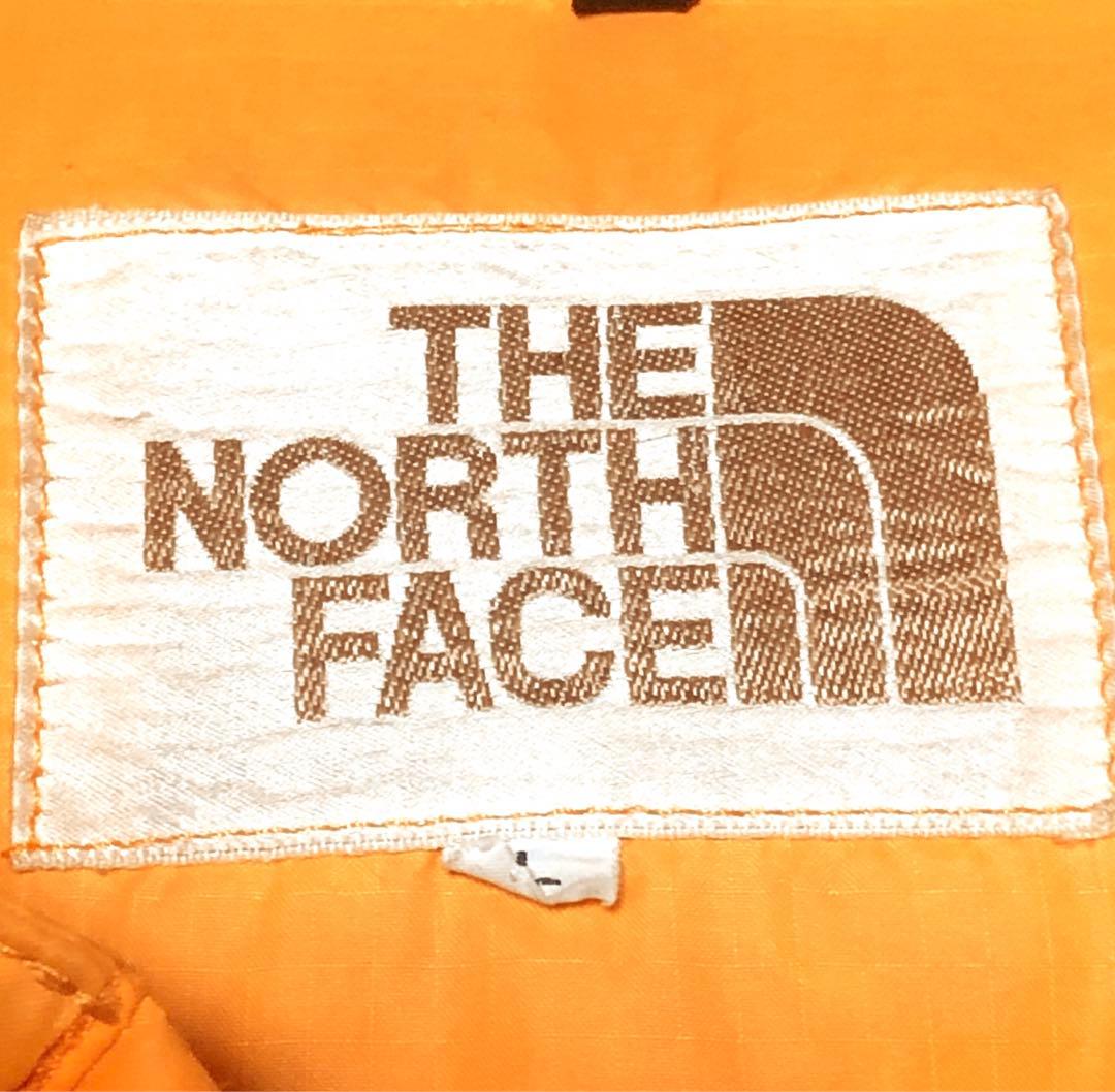 70S 80S　NORTH FACE　茶タグ　ダウンベスト　イエロー　ビンテージ