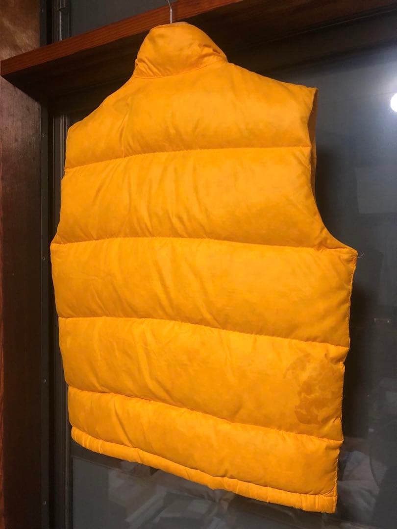 70S 80S　NORTH FACE　茶タグ　ダウンベスト　イエロー　ビンテージ