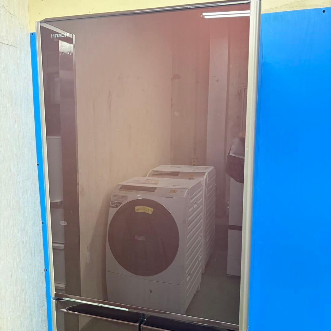 635 ガラストップ　5ドア　半年保証付　冷蔵庫　大型　400L強　極美品　関東