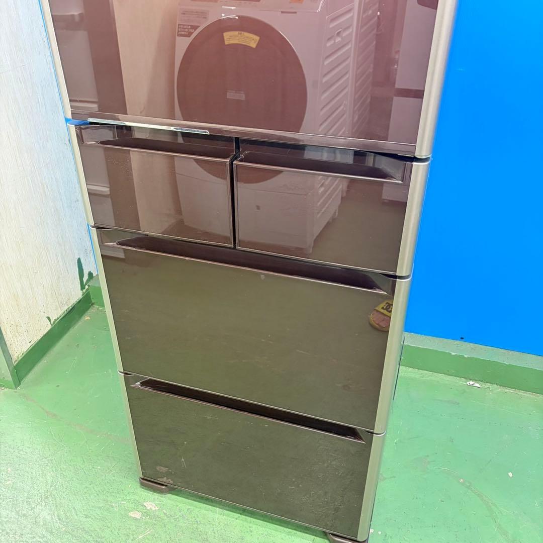 635 ガラストップ　5ドア　半年保証付　冷蔵庫　大型　400L強　極美品　関東