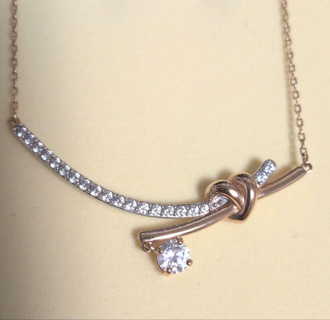 Swarovski スワロフスキー リボンモチーフ ネックレス【箱無し】