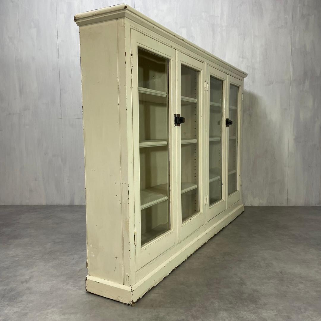 ヴィンテージ シャビーシック キャビネット ホワイト カップボード ショーケース