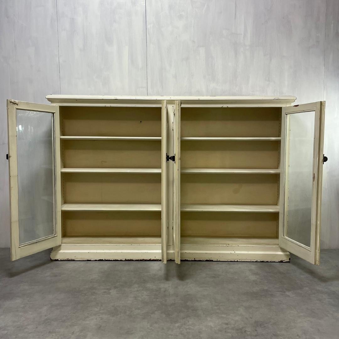 ヴィンテージ シャビーシック キャビネット ホワイト カップボード ショーケース