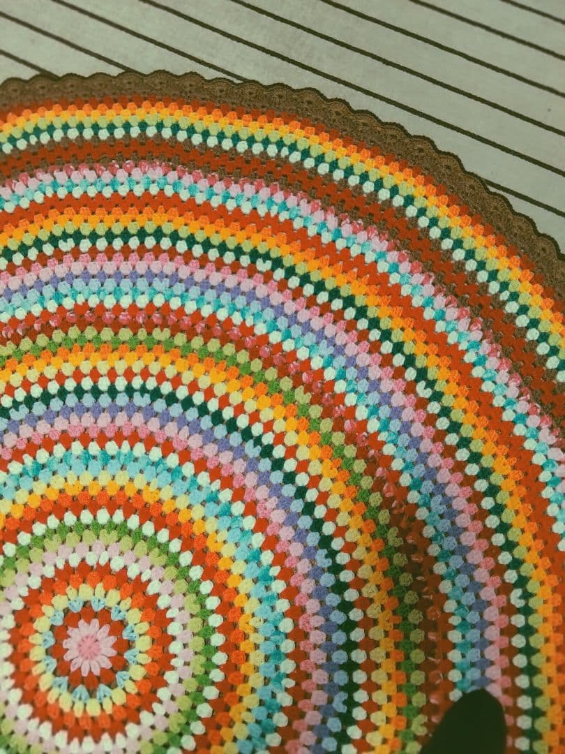 ココア様オーダー☆かぎ針編み☆円形こたつカバー☆直径200cm☆ポップなカラー☆