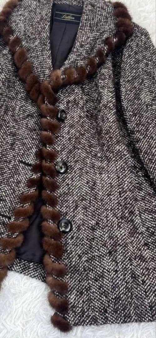 Leilian ツイードオーバーサイズジャケット LL+