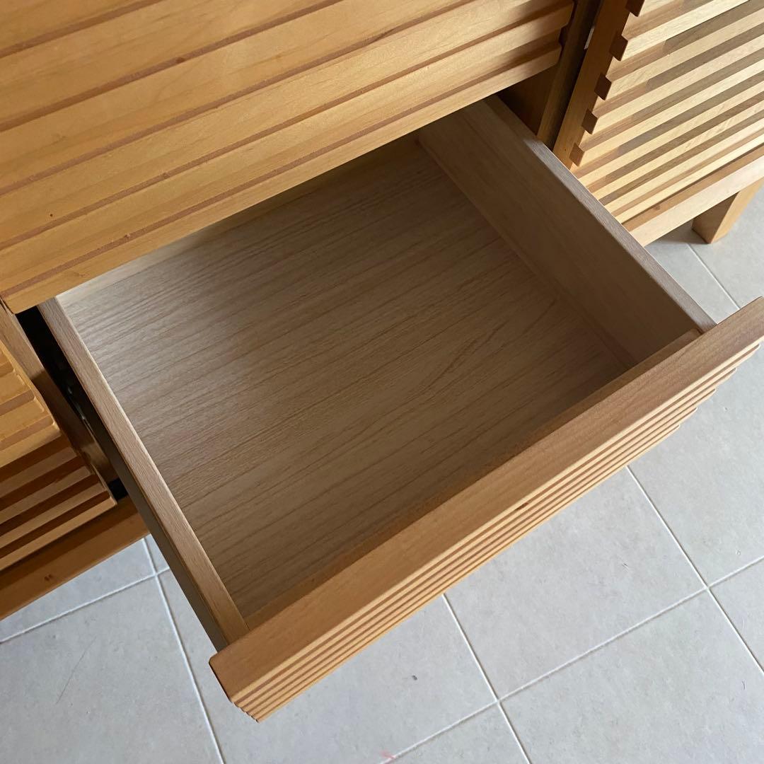 北欧　格子　キャビネット　サイドボード　ナチュラル　モダン　チェスト　棚