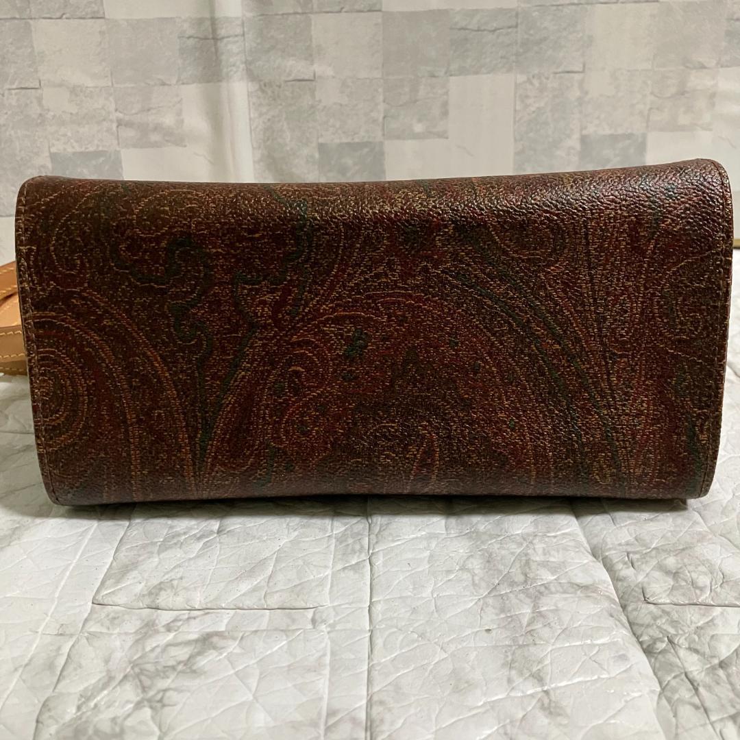 極美品◎エトロ ETRO ペイズリー柄 PVC×レザー 2WAY ハンドバッグ