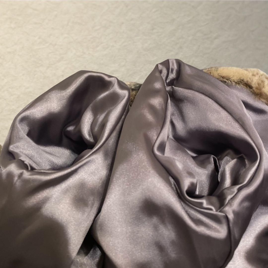 チンチラ調グラデーション◎ ラビットファー ショートコート リアルファー M〜L