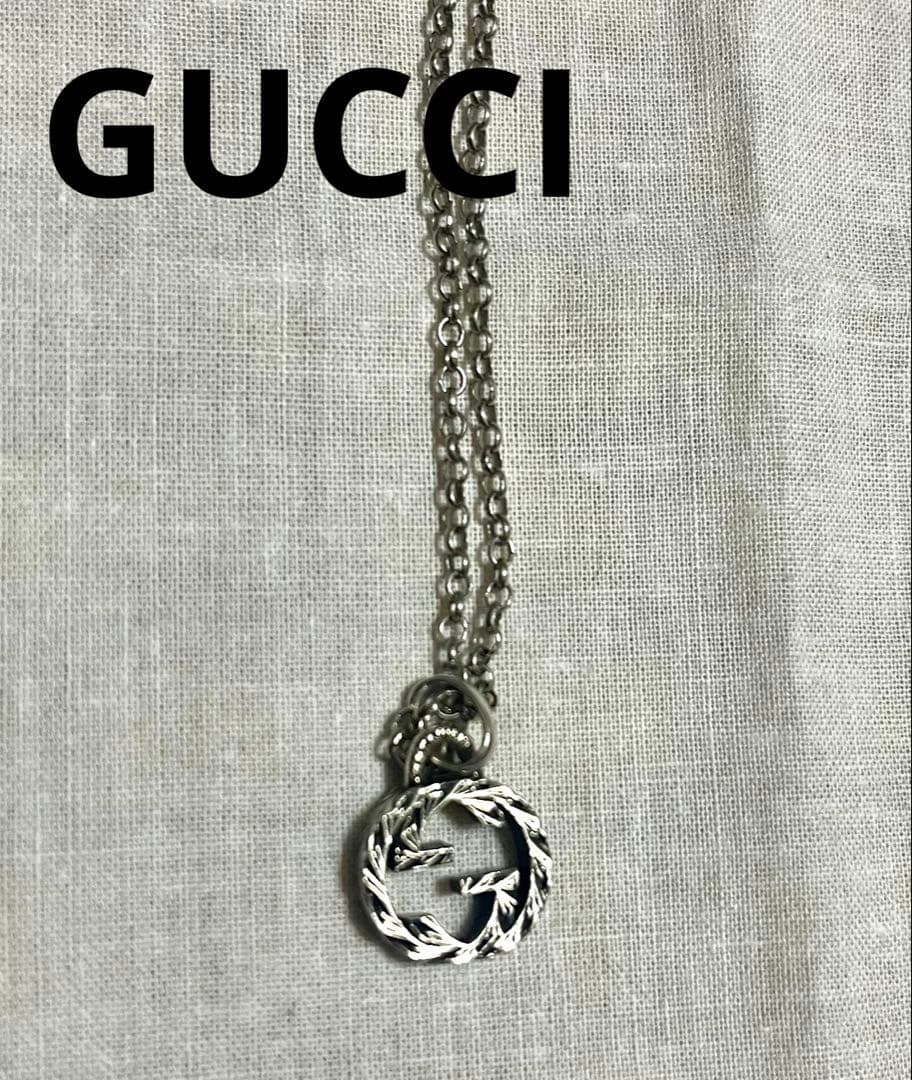 mi-　GUCCI silver925 インターロッキングネックレス